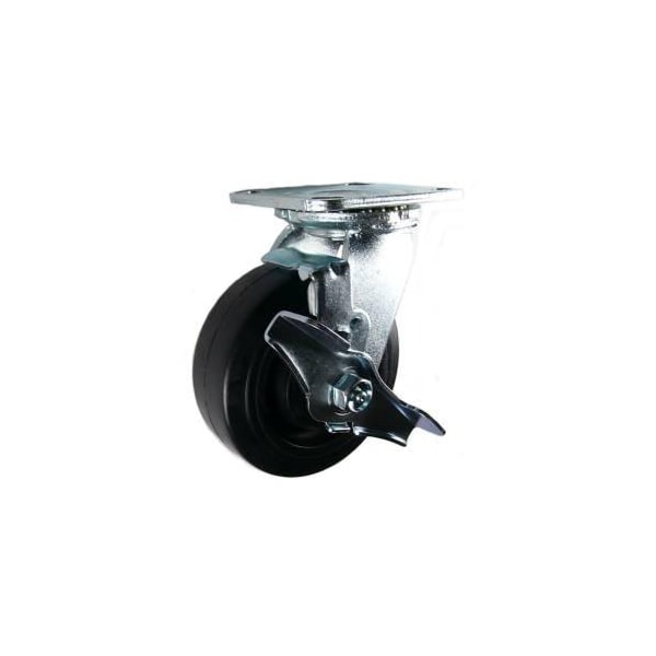 Mapp Caster 5"X2" Rubber on Nylon Wheel Swvl Caster W/ Top Lock Brake, 450 Lbs Cap 146RNB520SB - main